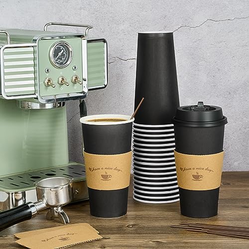 50 Pack 20 oz Paper Coffee Cups for Hot Chocolate Drinks (50 Count)