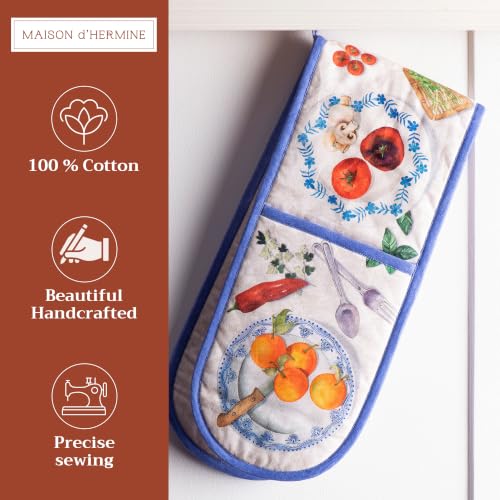 Double Oven Mitts 100% Cotton Double Oven Glove
