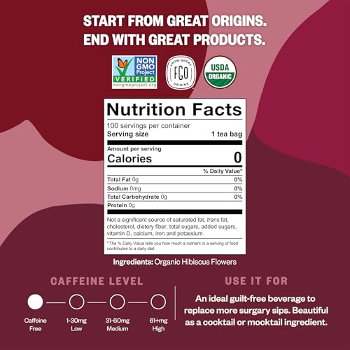 Organic Hibiscus Herbal Tea (40 Count)