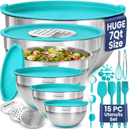 Stainless Steel Mixing Bowls with Lids Set