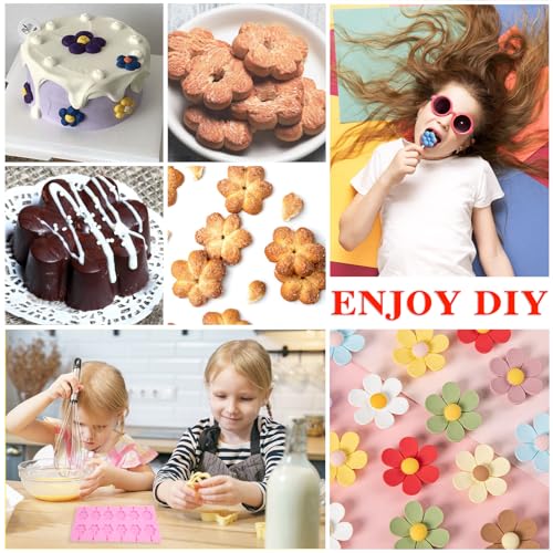Silicone Lollipop Molds Candy Molds Silicone Sucker Molds Hard Candy Mold & 8 Rounds Nonstick Lollipop Mold With 20 Sticks for Candies
