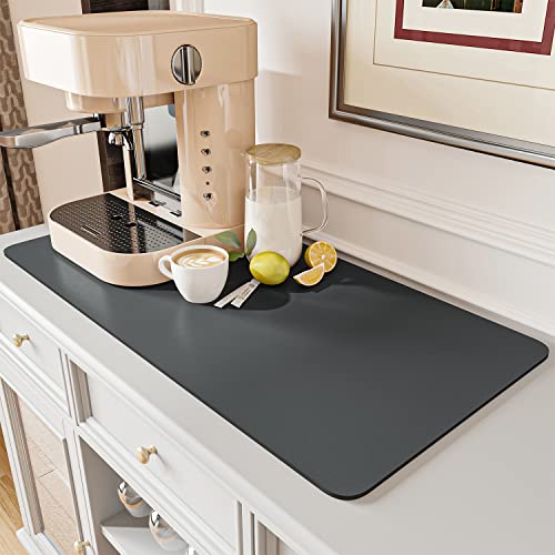 Coffee Mat Hide Stain Rubber Backed Absorbent Dish Drying Mat for Kitchen Counter