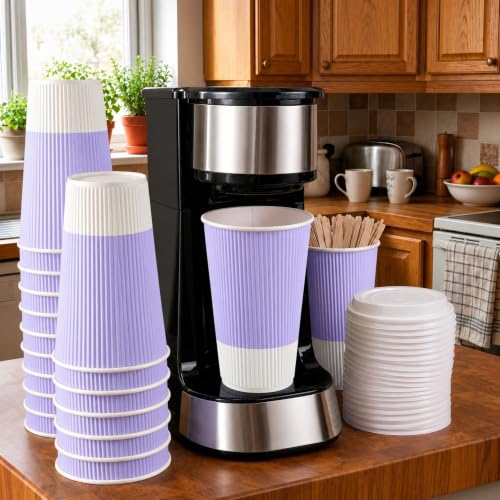 16 oz Purple Paper Light Coffee Cup (25 Count)
