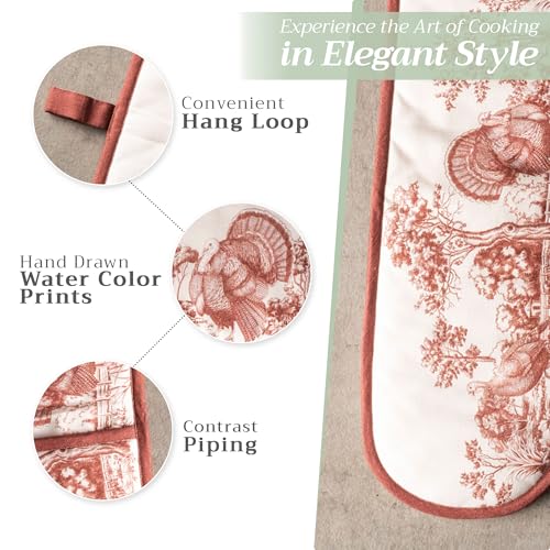 Double Oven Mitts 100% Cotton Double Oven Glove