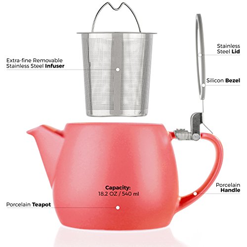 Pluto Porcelain Small Teapot Red