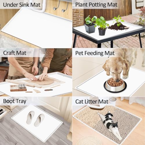 Silicone Coffee Maker Mat with Lip for Countertops