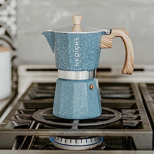 Milano Stovetop Espresso Maker Moka Pot 9espresso Cup 15.2oz Indigo (6 Count)