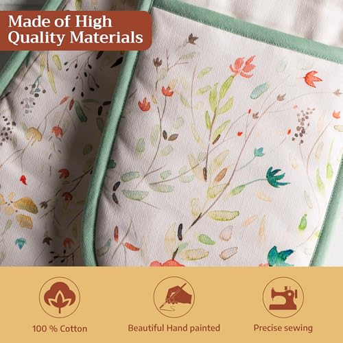Double Oven Mitts 100% Cotton Double Oven Glove