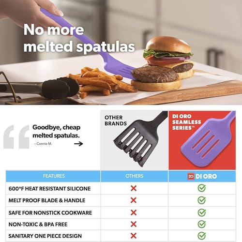 DI ORO Silicone Turner Spatula Set (4 Count)