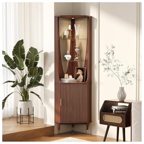 Tall Corner Bar Cabinet for Liquor