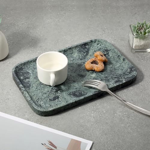 Marble Tray 12"x8" Marble Vanity Tray for Countertop Bathroom Kitchen Dresser