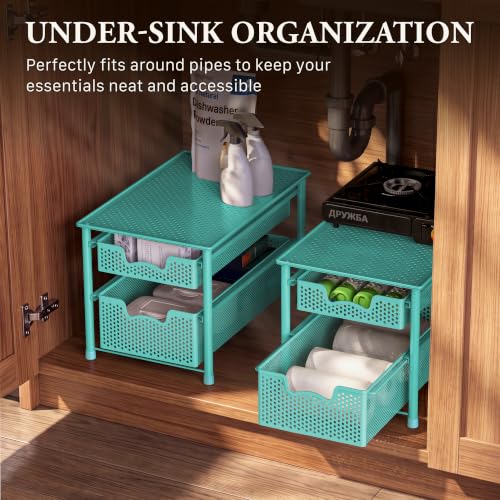Stackable 2 Tier Sliding Basket Drawer