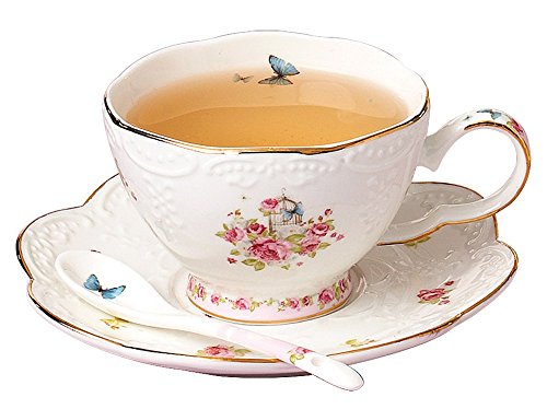 16pcs Vintage Porcelain Flower Series Tea Set with Teapot Warmer