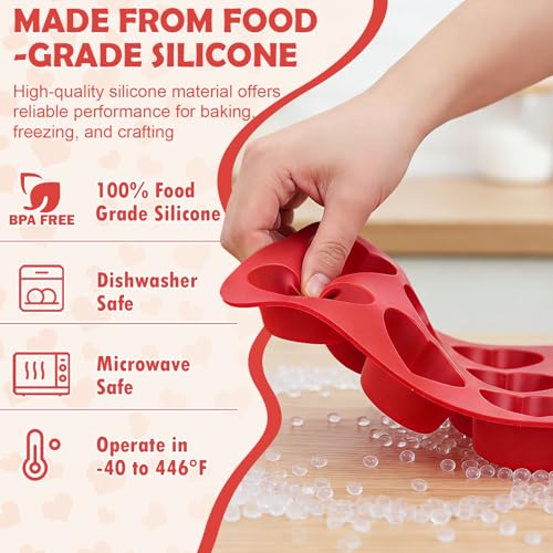 2Pcs Silicone Heart Molds for Chocolate Muffin 12 (2 Count)