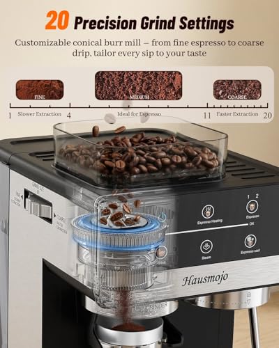 Espresso Machine with Grinder & Milk Frother