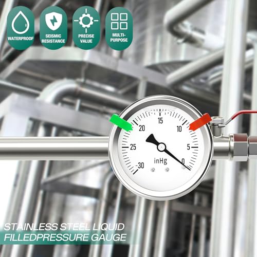 30 0PSI Stainless Steel Liquid Filled Pressure Gauge