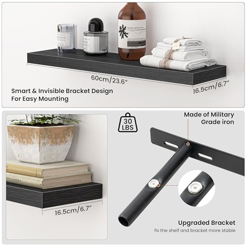 24 Inch Floating Shelves for Wall (2 Count)
