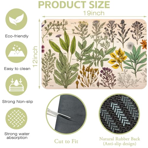 Dish Drying Mat for Kitchen Counter Absorbent Dish Coffee Mat 12"X19"