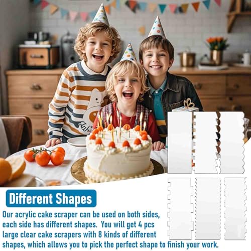 6 Piece Clear Acrylic Cake Decorating Scraper Set