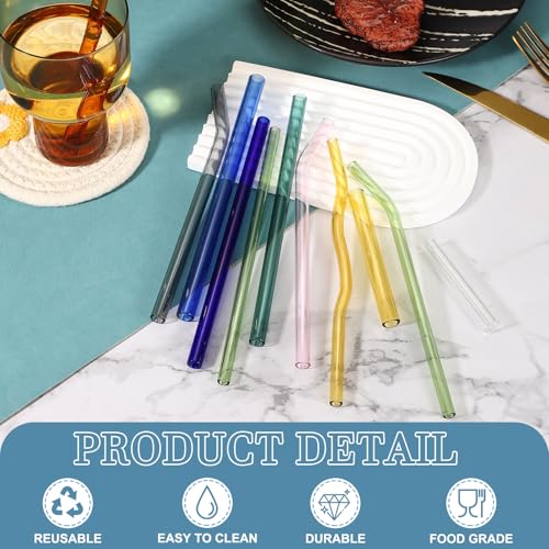 4 Pcs Reusable Glass Drinking Straws (4 Count)