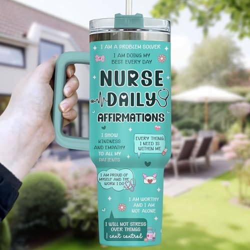 Nurse Life Funny Daily 40 oz Tumbler with Handle