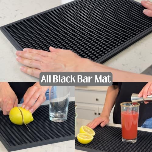 Bar Mat All Black 18x12 in Silicone