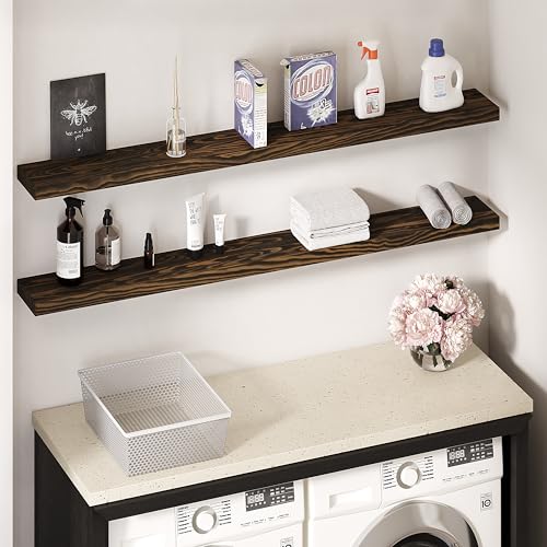 72'' Pine Wood Floating Shelf for Wall