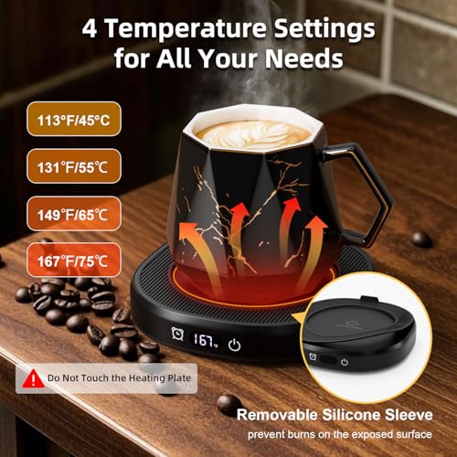 Coffee Mug Warmer Set Electric Heated Beverage Tea Cup Warmer for Desk