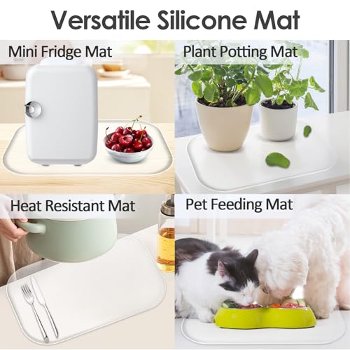Silicone Coffee Maker Mat with Lip for Countertops 17.4''x10.6''Translucent