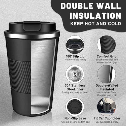 Insulated Coffee Tumblers with Flip Lid 12oz