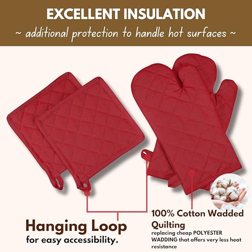 Pot Holders and Oven Mitts Sets for Kitchen Heat Resistant