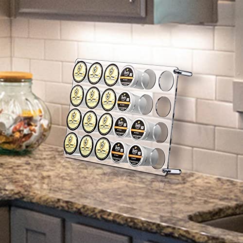 2-Pack 24-Slot Flat Acrylic Coffee Pod Holder, Large-Capacity Plastic Coffee Capsule Storage, BPA-Free and Shatter-Proof, Great for Use on Countertop or in Drawer, Up to 48 Keurig K-Cups (2 Count)