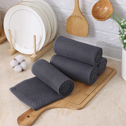 100% Cotton Waffle Weave Kitchen Towels (4 Count)