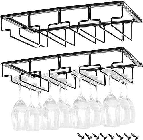 Wine Cup Holder Table Decoration Storage Hanger Metal Organizer for Bar Kitchen Stemware Rack Under Cabinet Stainless Steel Hanger Storage Shelf Black