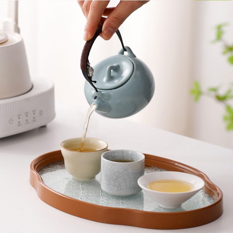 Five Famous Kiln Clay Pot Tea Set 6 Piece Teapot with Handle Gift Box Ceramic Item