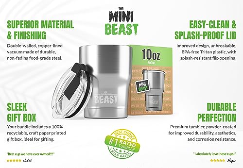 Beast 10 oz Tumbler Stainless Steel Vacuum Insulated Coffee Ice Cup Double Wall Travel Flask