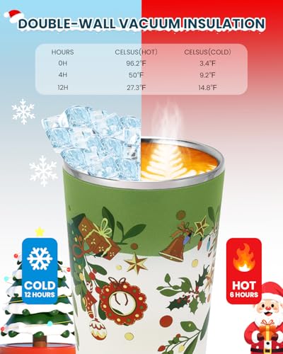 17oz Christmas Tea Cup with Infuser and Lid