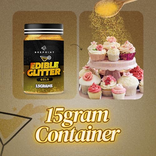 Gold Edible Glitter for Drinks 15g