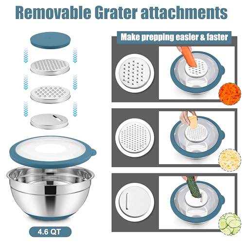 Stainless Steel Mixing Bowls with Lids & Colander (6 Count)