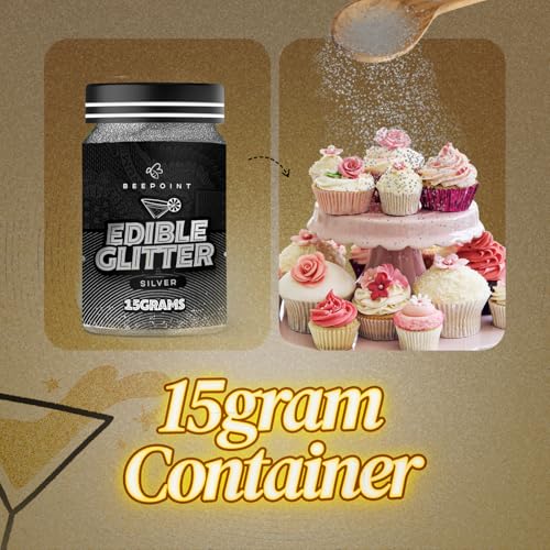 Silver Edible Glitter for Drinks 15g