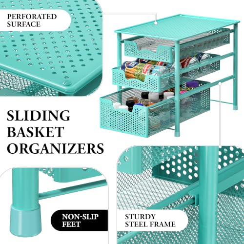 Stackable 3 Tier Slide Basket Organizer Drawer