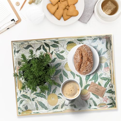 Plastic Serving Tray with Handles for Coffee Table