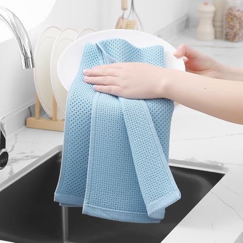 100% Cotton Waffle Weave Kitchen Dish Towels 6 (6 Count)