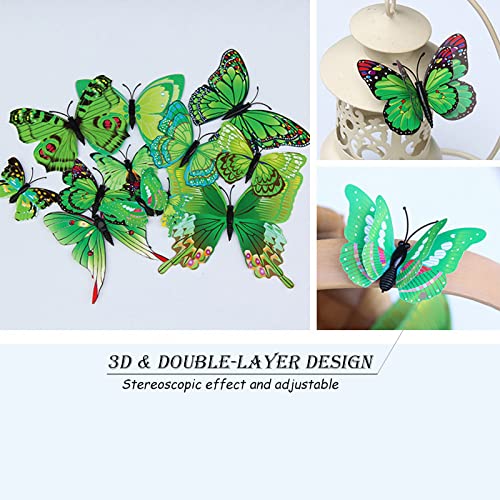 3D Butterfly Wall Decor Butterfly Decorations Stickers with Magnets (24 Count)