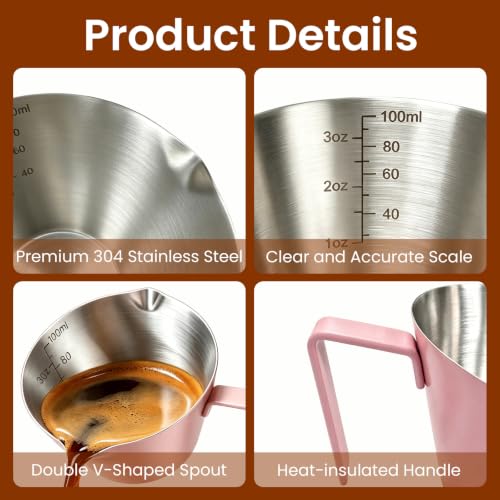1 Pc Stainless Steel Espresso Shot Cup with Dual Scale