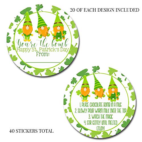 You're The Bomb Gnome Themed St. Patrick's Day Hot Cocoa Bomb Packaging Sticker Labels
