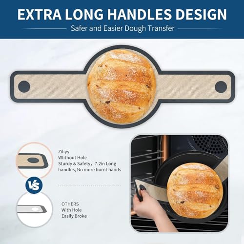 2 Pcs Silicone Bread Sling for Dutch Oven Liners Silicone Baking Mat [Non