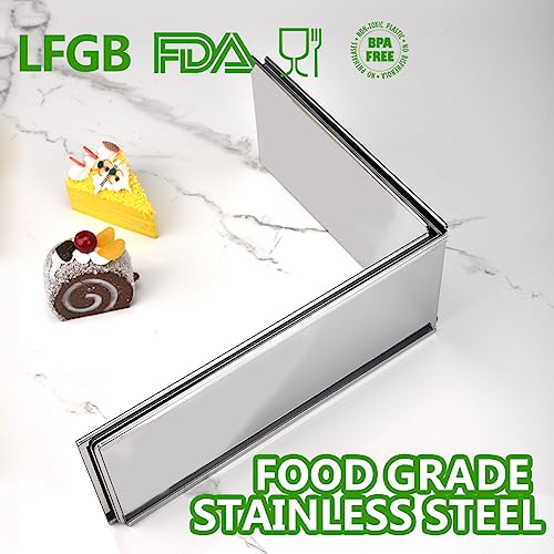 Rectangular Cake Ring Mold Stainless Steel Heavy Duty Adjustable Tiramisu Pan Big Size Extensible Pastry Shaping Mould for Baking