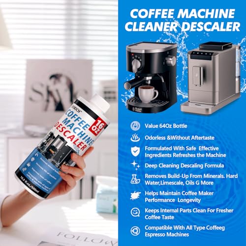 4 Pack Coffee Machine Descaler Descaling Solution (64 Fl Oz)