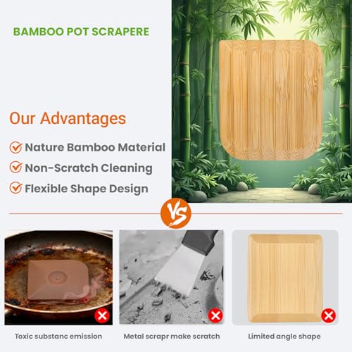 Bamboo Pan & Pot Scraper Tool (6 Count)